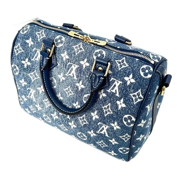 Louis Vuitton Monogram Denim Speedy Bandouliere 25 - Picture 4 of 9